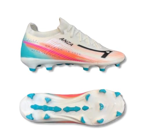 Buy Anza June Football Boots for Men, White/Blue/Pink, Size 9 UK - Image 2