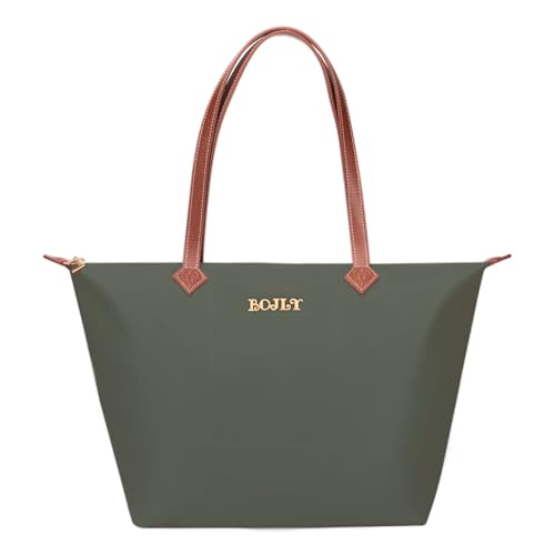 BOJLY Bolso Tote para Mujer - Bolsa de Hombro Grande para Compras, Trabajo, Colegio y Viaje - Bolsa de Tela Resistente con Asas Largas - Estilo Casual y Práctico (Verde Bosque) BOJLY Bolso Tote para Mujer - Bolsa de Hombro Grande para Compras, Trabajo, Colegio y Viaje - Bolsa de Tela Resistente con Asas Largas - Estilo Casual y Práctico (Verde Bosque)