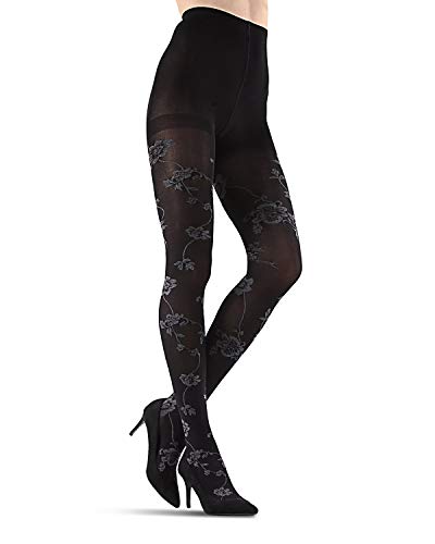 Image of MeMoi Women's Wild Floral Opaque Nylon Tights