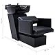 vidaXL Friseurstuhl mit Waschbecken Friseursessel Salon Rückwärtswaschsessel Friseurwaschsessel Friseur Waschsessel Schwarz 129x59x82cm Kunstleder