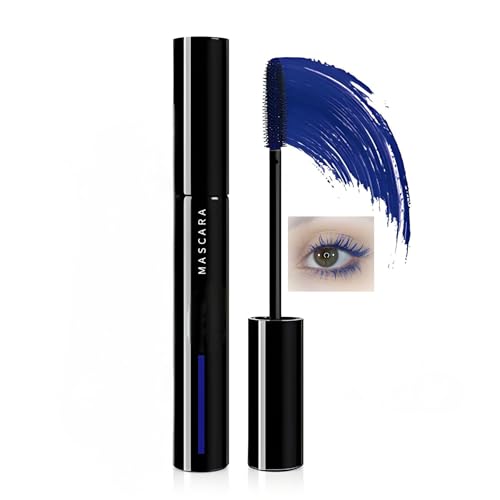 Navy Blue Waterproof Tubing Mascara – Volumizing & Curling for Luscious Lashes – Smudge-Proof, Long-Lasting Eye Makeup, Bold Lash Styles, Easy Removal for Older Women & Sensitive Eyes (Blue)
