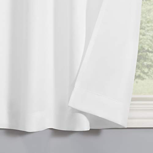 No. 918 Martine Microfiber Semi-Sheer Rod Pocket Kitchen Curtain Valance And Tiers Set, 54" X 36", White #TOP2