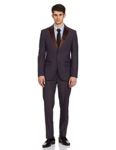 Image of Park Avenue Wool Blend Men's Full Sleeve Slim FIT Medium Brown Formal Suit (PMDL03258-O5 36)