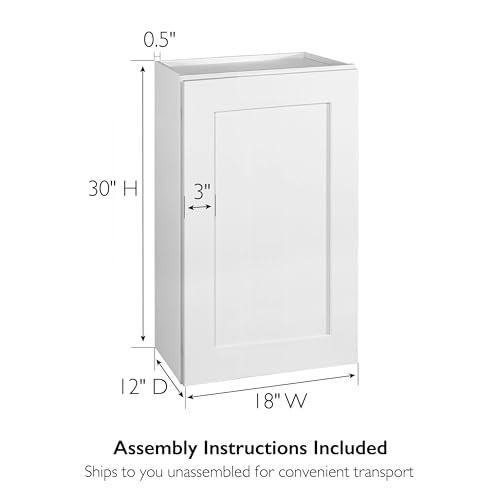 Image of Design House Brookings Kitchen Wall Cabinet, 18 inch, White