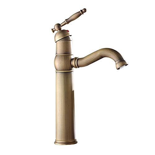 Robinet vintage surélévation en cuivre pour vasque de salle de bain rétro