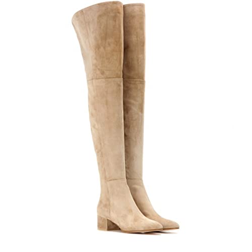 Bottes au-dessus du genou marron grand confort taille 44 bout rond