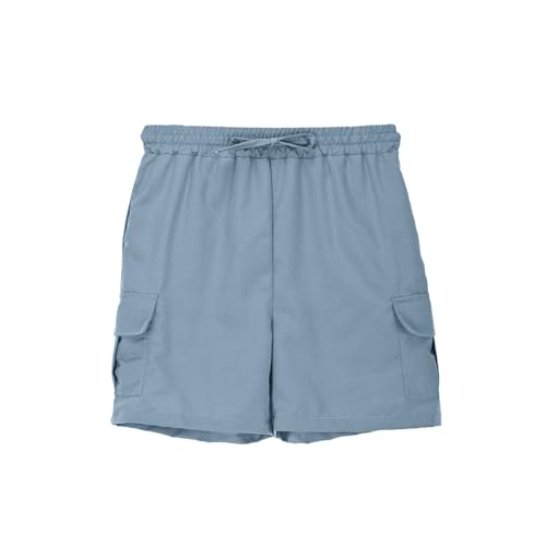 Boys' Baggy Cargo Shorts Fall Casual Elastic Waist Knee Length Wide Leg Pockets 2025 Vacation Short Pants 3-14 Years4