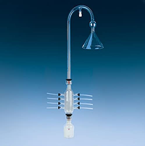 Image of 7489-26 ACE Glass Complete Carb Octopus Air Sampling System, 8 Port Manifold, 25mm Funnel Cane with Calibration Port, Collection Bottle, PTFE Isolating Bushings and Plugs
