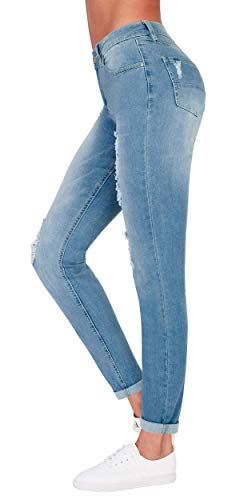 Image of Women's High Waisted Jeans for Women Ripped Skinny Stretch Jeans Distressed Butt Lifting Denim Pants