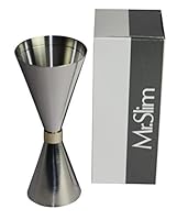 Mr Slim Jigger Cocktail-Dosierer für Alkohol, silberfarben, 30 - 60 ml, hergestellt in Japan (7 Farben und 3 Größen erhältlich)