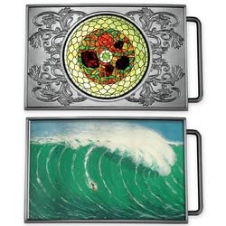 2.5 x 3.75 in. Rectangle Belt Buckle Medallion, Silver