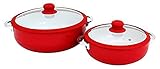 IMUSA USA Ceramic Nonstick Caldero Set 2-Piece, Red