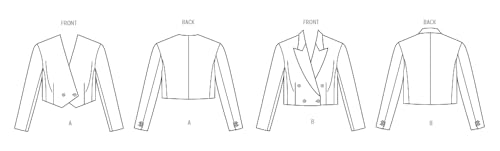Vestes pour femme R5 patron de papier V2053R5 couture veste blazer chic - 4