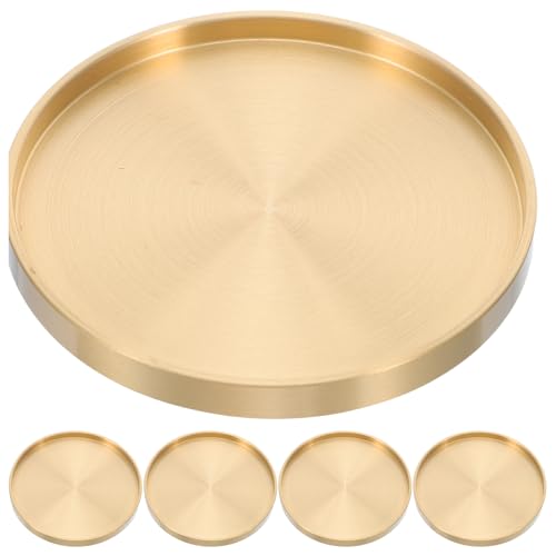 EXAOMBLE 5個 銅製ティーカップコースター おしゃれな装飾用コーヒーソーサー 来客用茶托として 家用茶器アクセサリー 安定感と実用性を備え