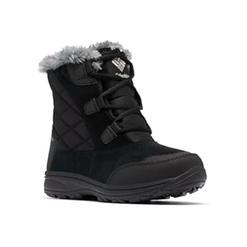 Columbia Bota de neve feminina Ice Maiden Shorty, Preto/Cinza Columbia, 37