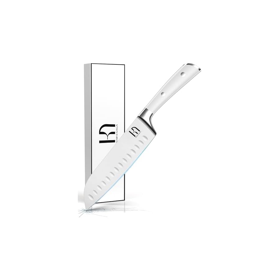 Santoku-Knife-7-Inch-Japanese-Professional-Chef-knife-High-Carbon-Stainless-Steel-Razor-Sharp-Chefs-Kitchen-Knife-Vegetable-Chopping-Knife-for-Cooking-With-Full-tang-Handle-White KnifeSaga Santoku Knife 7 Inch, Japanese Professional Chef knife High Carbon Stainless Steel, Razor Sharp Chefs Kitchen Knife, Vegetable Chopping Knife for Cooking With Full-tang Handle, White