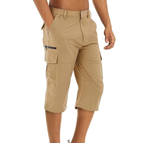 Short cargo 3/4 homme léger doté de nombreuses poches de rangement
