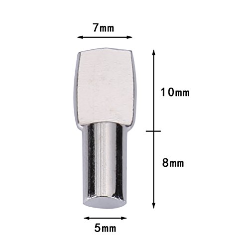 120 paquetes de pernos de estante, clavijas de soporte de estante de 5 mm Muebles de gabinete en forma de cuchara