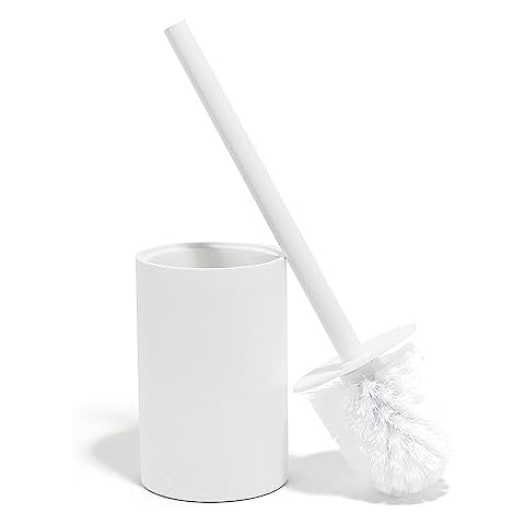 Yew Design Toilet Bowl Brush Holder for Bathroom (Mattte White) Cover