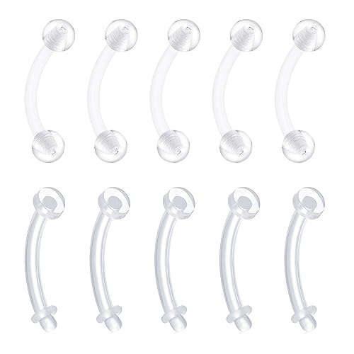 Longita Clear Belly Button Rings Plastic Belly Button Rings Plastic Belly Rings for Sports Surgery