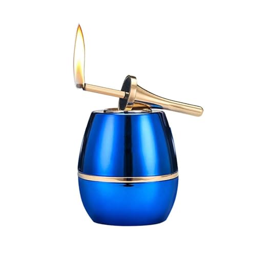 UDEXU Encendedor de Diez mil cerillas, Recargable y Reutilizable, de Queroseno de Mesa, con Llama Suave, con diseño de Cierre de Seguridad, for Padre, Esposo o Novio.(Blue)