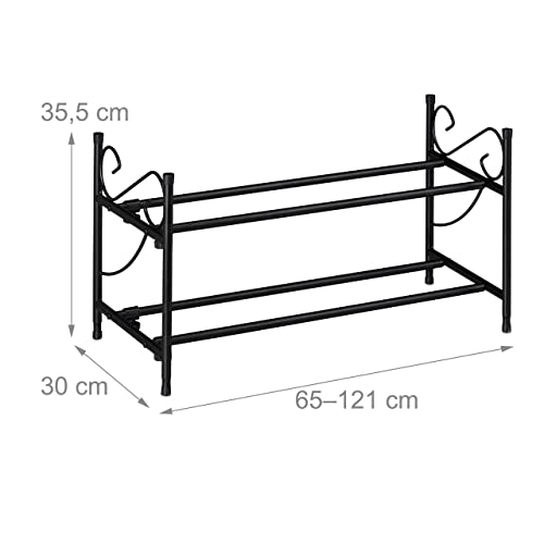 Relaxdays Scaffale Portascarpe con 2 Ripiani