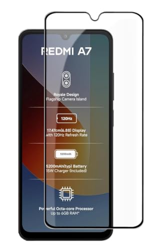 Image of MACLEN Original Premium Hd Curved Edges Tempered Glass For Redmi A7, A7 Pro With Full Edge To Edge Coverage And Easy Installation Kit (Pack of 1)