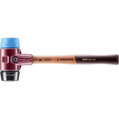 SIMPLEX-Schonhammer, TPE-soft/Gummikomposition; mit Tempergussgehäuse und hochwertigem Holzstiel | D=60 mm | 3012.060