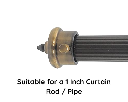 Image of FAPBADRI Simple Curtain End Caps /Finials for a 1 inch Pipe /Rod, Colour - Antique Gold Pointed Design, 6 Pieces
