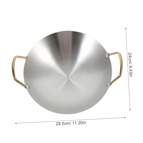 Olla Wok pequeña de acero inoxidable con doble asa miniatura 2