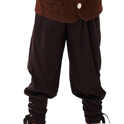 DRHOM Kids Boys Medieval Renaissance Pants Viking Steampunk Ankle Banded Trouser Halloween Theme Party Cosplay Long Pants2
