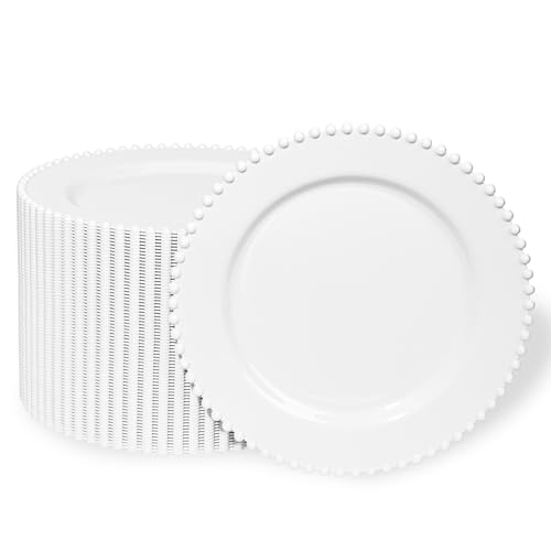 72 Pcs Party Plates Dinner Plate 10 Inch White Plastic Plate Disposable