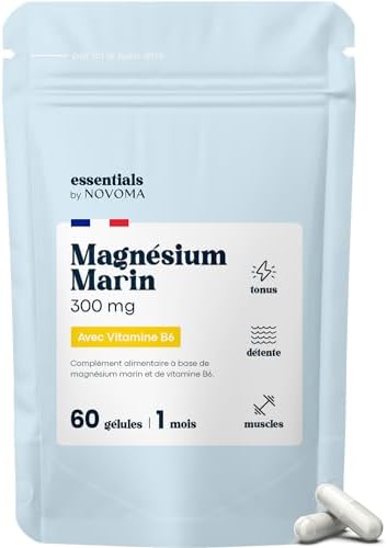 Magnésium Marin + Vitamine B6, Combat la Fatigue et le Stress, Cu...