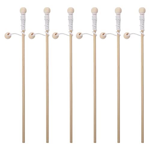 NUOBESTY Juego De Pesca Infantil 6 Piezas Cañas De Pescar Magnéticas De Madera Ligera para Niños Juguete Educativo De Desarrollo Temprano 8 Pulgadas