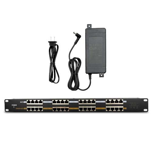 PoE Texas POE-16-48v120w | 16 Port Passive PoE Injector - Power Over Ethernet for 802.3af Cameras, IP Phones, Access Points and More with 10/100 Data