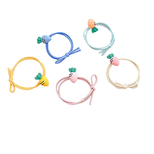 5 Pcs Colorful Hair Ties Cute carrot elastic hair ties Hair Accessories for Women Young Lady Mixed color Hair accessories