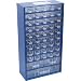Produktbild SENATOR Kleinteilemagazin 551 x 306 x 155 mm mit 48 transparenten Kunststoffschubladen Stahl blau Lagerschrank