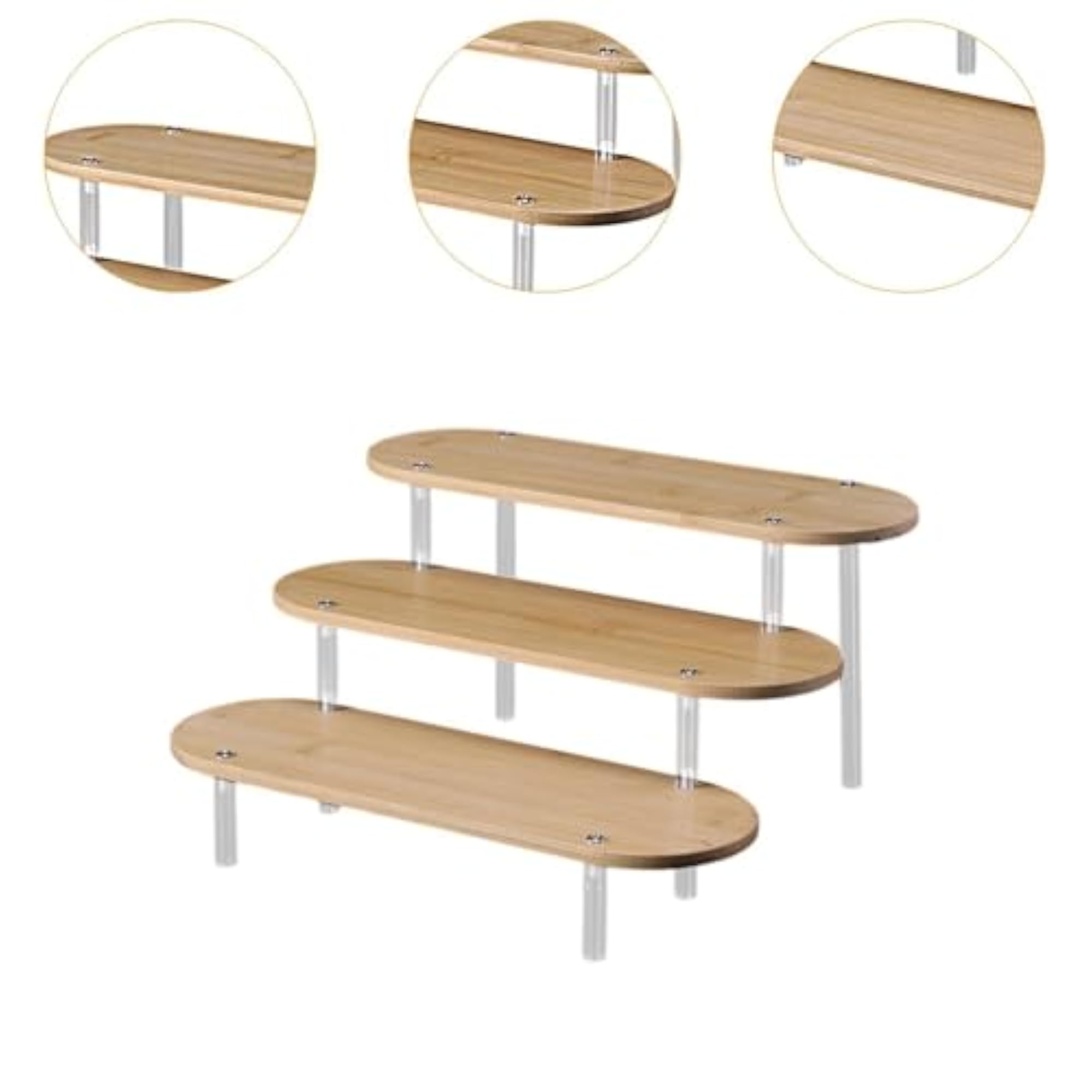 Acrylic Display Riser, 3 Tiers Multifunction Showcase