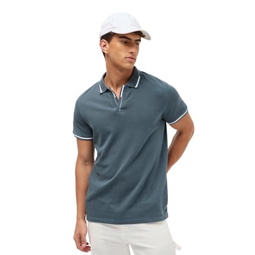 Image of Urbano Fashion Men's Solid Regular Fit Half Sleeve Cotton Polo T-Shirt
