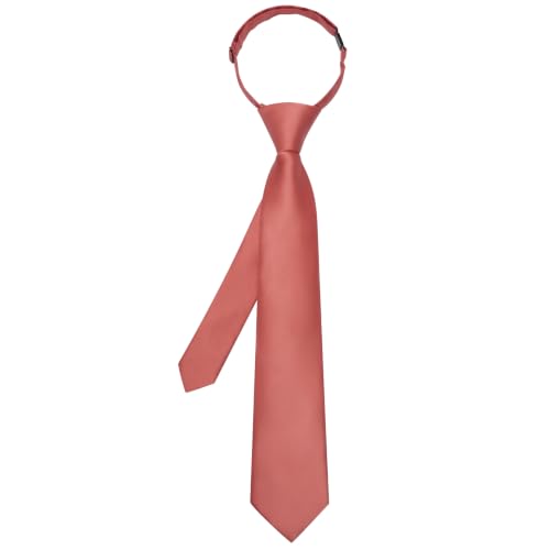 Image of Hi-Tie Pretied Boys Ties Solid Color Kids Adjustable Necktie Lapel Pin Clip Set Age 8-12 Wedding School Graduation