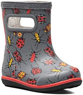 Bogs Kids' Skipper Ii Rain Boot Bugs, Gray, 9 US Unisex Little | Image 5