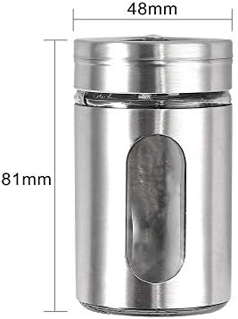 Tanice 12 Pack Spice Jars Storage Containers Set Stainless Steel Cruet With Rotatable Lid and Visual Window for Sugar, Salt, Icing Sugar, Flour, Chocolate, Cappuccino, Cocoa