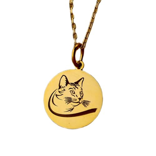 Collier pendentif chat gravé LKBEADS, portez votre histoire avec élégance