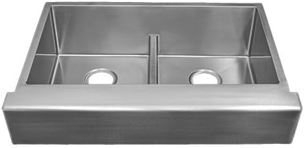 CI R-ZS-3050 30 in. Low Divide 50-50 Double Bowl Radial Apron Sink