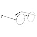 Littlegrass Round Circle Frame Clear Lens Glasses Vintage Oversized Metal Brown Black Silver Gold (silver)