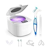 45kHz Ultrasonic Denture & Retainer Cleaner Machine - Professional Multi-Use Cleaner for Dentures, Retainers, Mouthguards, Jewelry, Small Tools |...