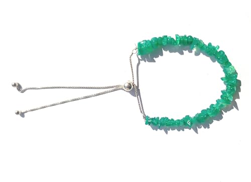 Bracelet coulissant en argent sterling avec onyx vert à offrir en cadeau