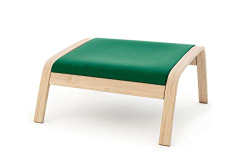 Masters of Covers - Funda de repuesto para sillón de Ikea «Poäng», Terciopelo - Verde, Footstool Design 1