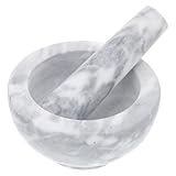 Mobestech 大理石製ガーリックグラインダー 調味料 多機能スパイスすり鉢 用粉末対応 キッチン 家用ガーリックパウンダー