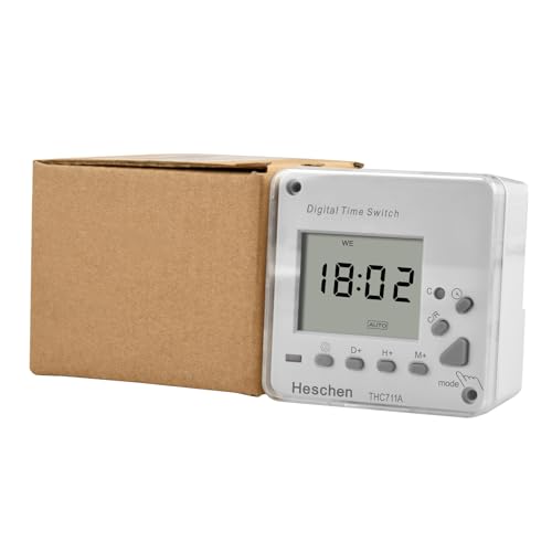 Heschen Elektronischer Timer-Relaisschalter THC711A, 220-240 V, digital, LCD, mit CE-Kennzeichnung